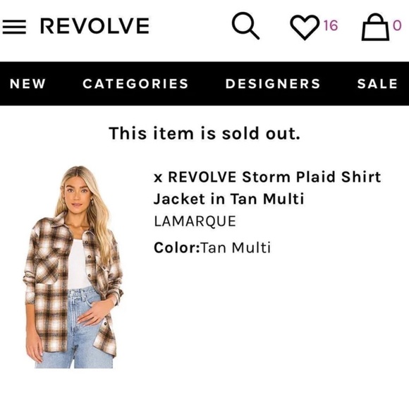 Revolve Plaid Shirt Jacket- S - Picture 6 of 9